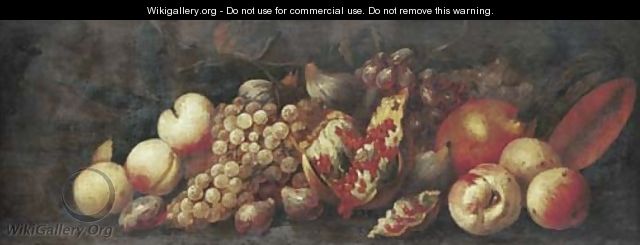 Peaches, grapes on the vine, figs - (after) Abraham Brueghel