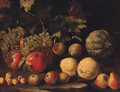 Grapes in a basket with a melon - (after) Abraham Brueghel