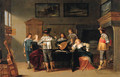 Officers in a brothel, with a lute player and a page nearby - Christoffel Jacobsz van der Lamen