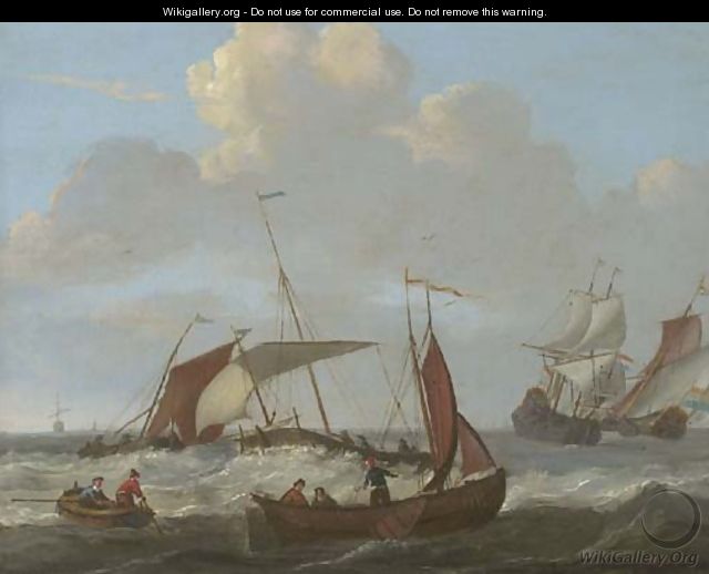 Dutch shipping in choppy seas - (after) Abraham Storck
