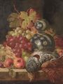Fruit and game on a ledge - Charles Thomas Bale