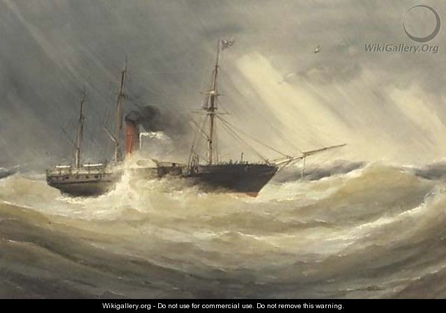 A paddle steamer in a squall - Charles Taylor