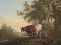 Cattle on a riverbank - Charles Towne