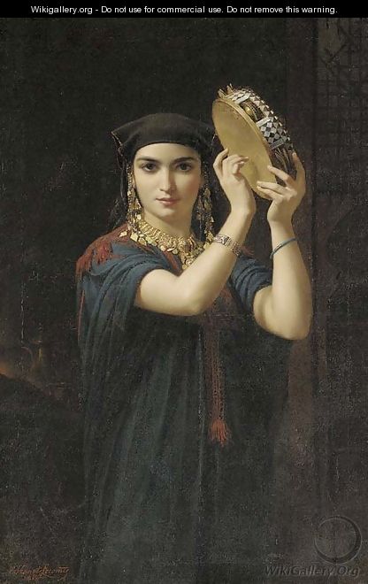 The Tambourine Player - Charles Emile Hippolyte Lecomte-Vernet