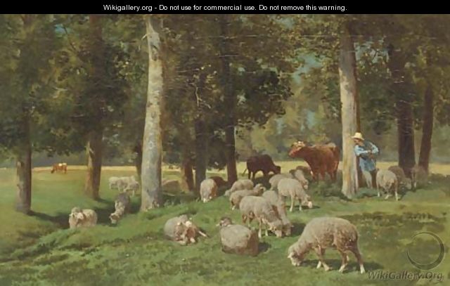Paysage avec moutons - Charles Émile Jacque