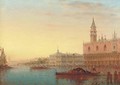 Gondolas before the Doge's Palace, Venice - Charles Clement Calderon