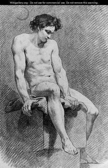 A Nude Youth seated on a Plinth - Carle van Loo