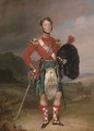 Portrait of Captain Robert Williamson Ramsay, small full-length, in the uniform of the 42nd Foot, the Black Watch, in a Highland landscape - Charles Achille D'Hardiviller