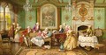 Elegant company relaxing in a drawing room - Charles Willis