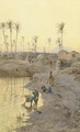Watercarriers before The Pyramids at dusk - Charles Wilda