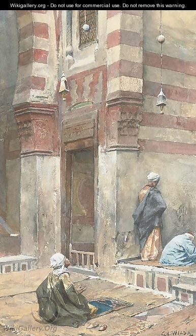 Prayers at the mosque - Charles Wilda