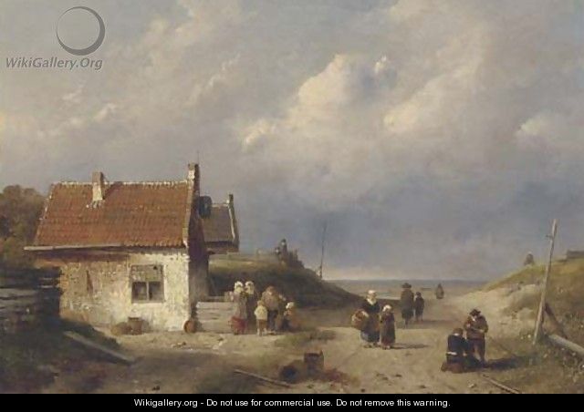 A coast scene near Scheveningen, Holland - Charles Henri Joseph Leickert