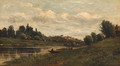 Pecheur au bord de la riviere - Charles-Francois Daubigny