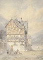 A tavern in a German landscape - Charles Henri Leickert