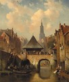 A cappricio view of Utrecht - Charles Henri Leickert