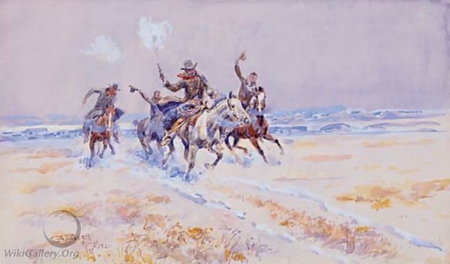 Cowboys on the Plains - Charles Marion Russell