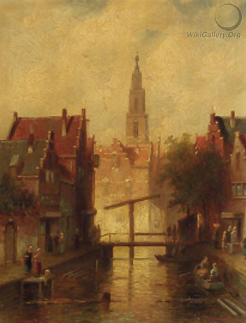 View in a city - Charles Henri Leickert