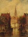 View in a city - Charles Henri Leickert