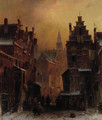 The Jewish quarter in Amsterdam - Charles Henri Leickert