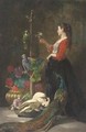 Jeune fille aux perroquets - Charles Monginot
