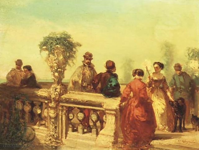 La Terasse elegant company on a terrace - Charles Rochussen
