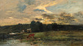 Landscape with Cow watering at a quiet Pool - Charles-Francois Daubigny