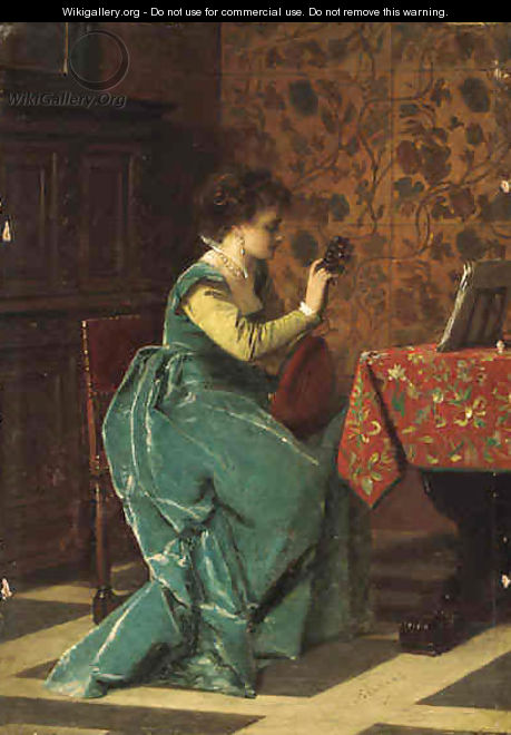 Tuning her Lute - Charles Francois Pecrus