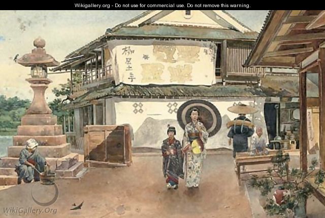 Walking home, an afternoon in a Japanese village - Charles Edwin Fripp