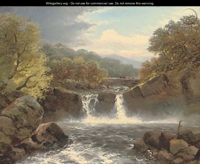 A fall on the Wharfe, Yorkshire - Charles Henry Passey