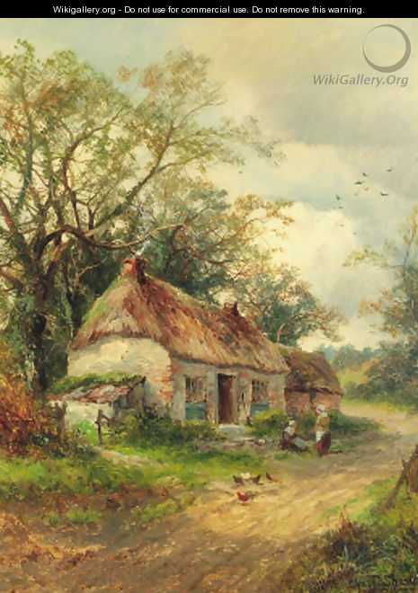 Resting before the cottage - Charles L. Shaw