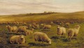 Sheep grazing with a cottage beyond - Charles Jones