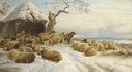 Sheep in a winter landscape - Charles Jones
