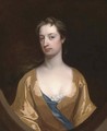 Portrait of Mrs Dunbar, half-length, in a yellow gown, feigned half oval - Charles Jervas