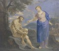 A woman addressing a seated nude in a classical landscape - Catherina Da Costa