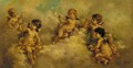 Putti blowing bubbles in the clouds - Charles Augustus Henry Lutyens