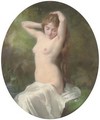 Female nude by the bathing pool - Cecille Berthe Lafosse