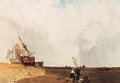 Fishing vessels, with fisherfolk in the foreground - Charles Bentley