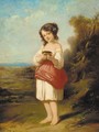 A girl with a bird's nest in a landscape - Charles Baxter