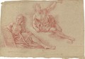 A reclining allegorical figure of Architecture with a reclining nude lifting his arm - Charles de La Fosse