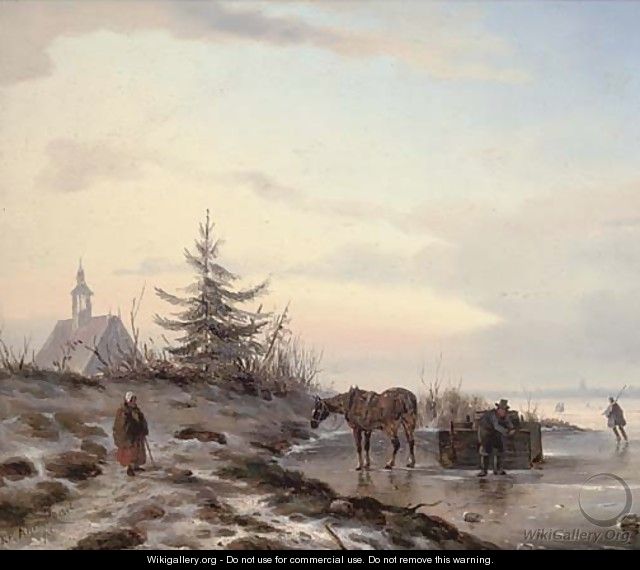 Securing a barrel on the ice - Carl Eduard Ahrendts
