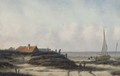 Fisherfolk by a village on the Dutch coast - Carl Eduard Ahrendts