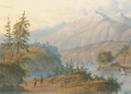 Figures in an Alpine landscape - Carl Eduard Ahrendts