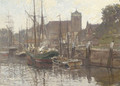 Boats moored on a canal - Carl Cowen Schirm