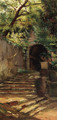 An entrance to an estate - Carl August Lebschee