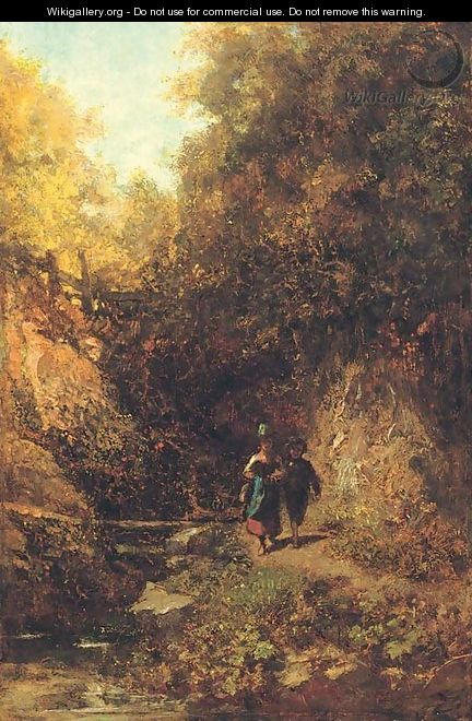 Zwei Kinder im Wald (Two children in a woodland) - Carl Spitzweg