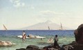 Boys playing in the shallows before Vesuvius - J.E. Carl Rasmussen