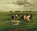 Cows Watering in a Pasture - John Carleton Wiggins