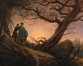 Zwei Mnner in Betrachtung des Mondes - Caspar David Friedrich
