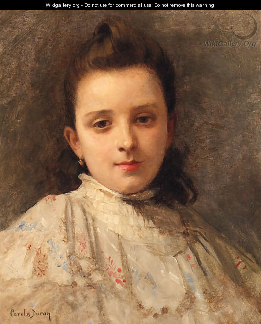 A Portrait Of A Young Girl - Carolus (Charles Auguste Emile) Duran