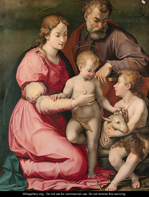 The Holy Family with the Infant Saint John the Baptist - Carlo Portelli da Loro
